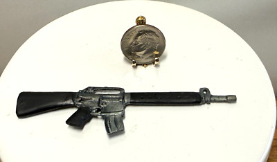 Dollhouse Miniature Island Craft #1242 Black Metal M-16 Automatic Rifle 1:12