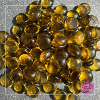 150 Muggelsteine gold gelb Glasnuggets Glaspebbles Mosaiksteine 18 bis 20mm