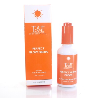 Tan Towel Perfect Glow Drops Self Tan Anti Aging Serum - All Skin Tones - BNIB