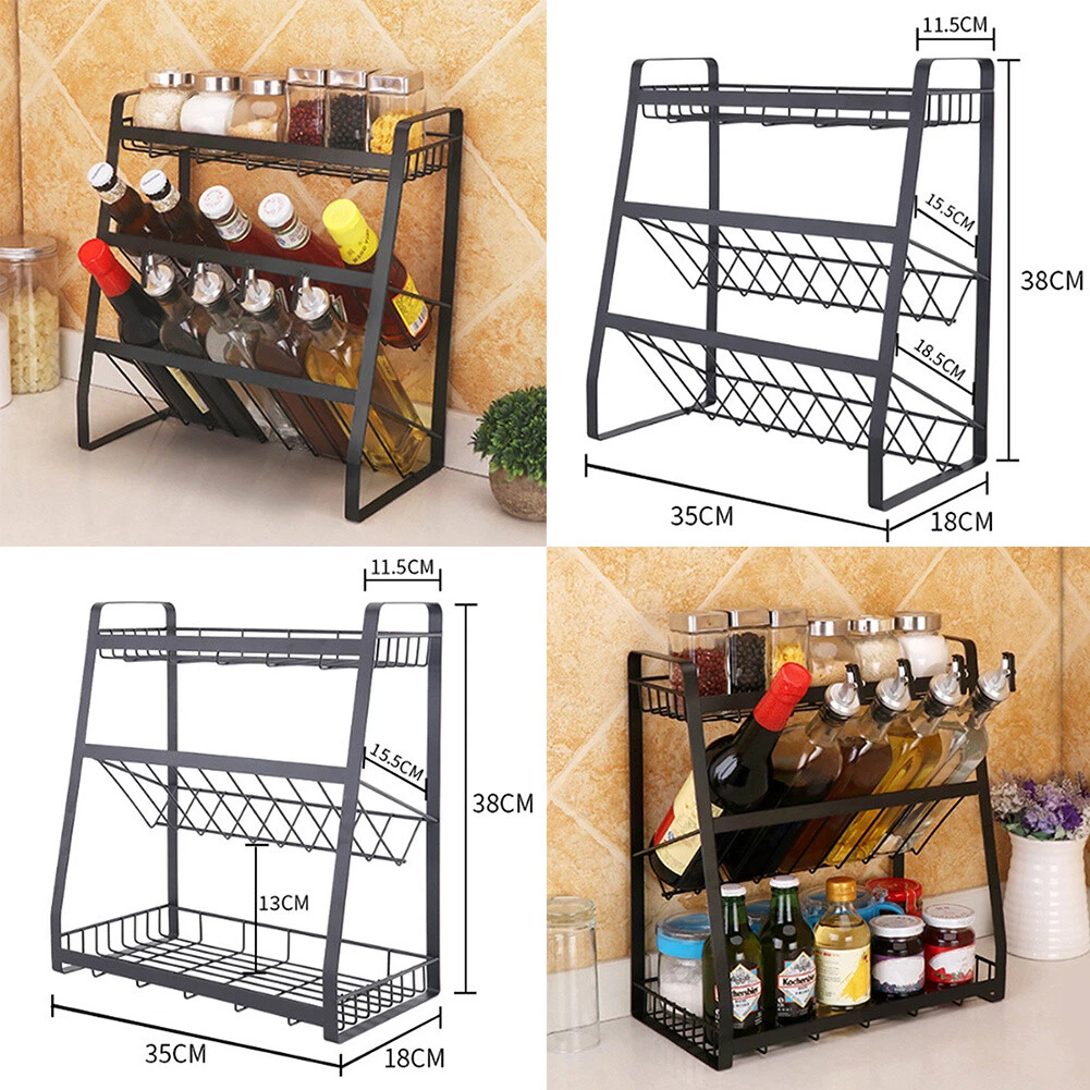 Spice Rack Free Standing Seasoning Sauce Bottles Holder Stand