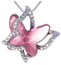 Beautiful Temperament Crystal Butterfly Necklace Jewelry Gift