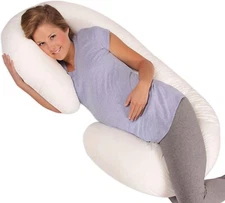 Leachco Snoogle Original Maternity/Pregnancy Total Body Pillow-60 Inches-Ivory