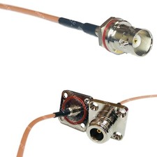 RG316 BNC FEMALE SM BULKHEAD to N Female Flange O-Ring RF Cable Rapid-SHIP LOT