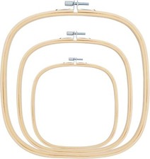 3 Pieces 3 Sizes Square Embroidery Hoops Adjustable Circle Cross Stitch Hoop Emb