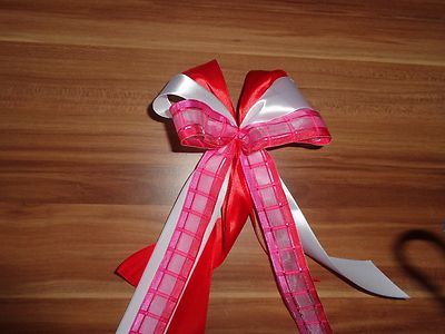 große voluminöse Dekoschleife, rot weiß für Schultüte - Weihnachten - Geschenke
