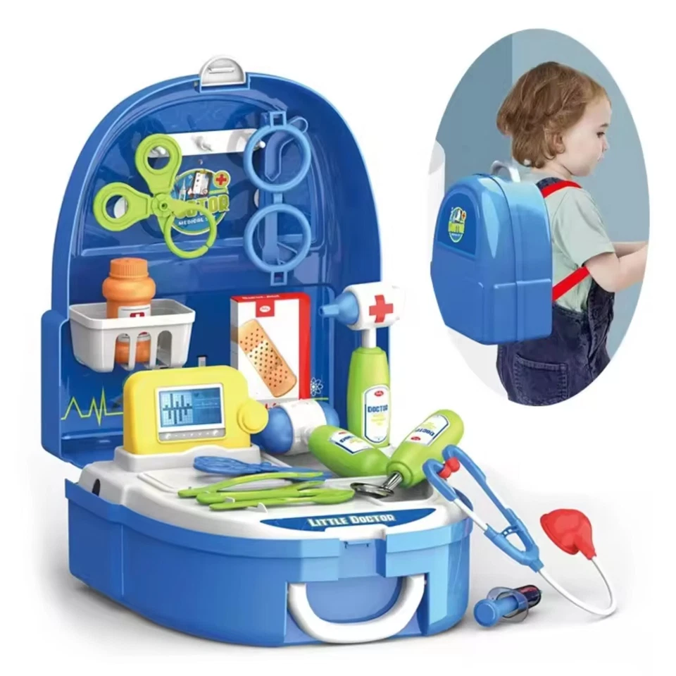 kids pretend play doctor nurse toys,kids medical kit toys with portable backpack - Image 2 of 4