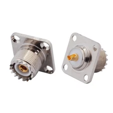 2Pack UHF SO-239 Female Jack 4 Hole Flange Mount Solder Cup Terminal Connector