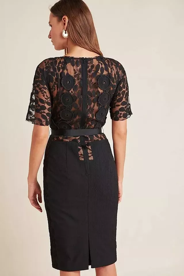 Anthropologie New  Byron Lars Carissima Sheath Dress Black Size 14P NWT - Image 3 of 4