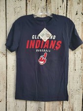 Majestic Youth Medium 10/12 Cleveland Indians Short Sleeve T  Shirt Tee Shirt NEW