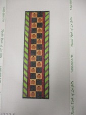 Melissa Shirley Handpainted Needlepoint Canvas Halloween Pumpkin Ribbon Candy