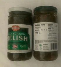 Del Monte Hamburger Relish 12 oz Jar - 2 Pack Exp 08/27
