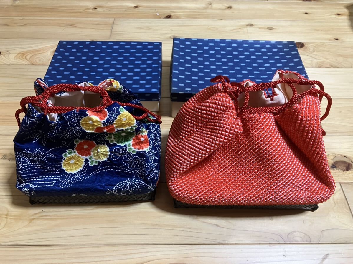 Bulk 2 items drawstring drawstring bag kinchaku k… - image 1