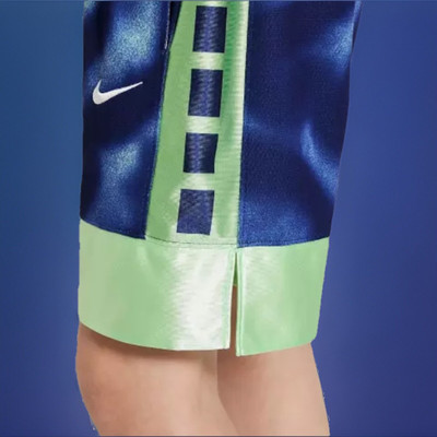 $40 Nike FN8326 Big Kids Boys Dri-FIT Elite 23 Basketball Shorts Blue/Green XL