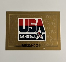 1991-1992 NBA Hoops USA Basketball Gold Logo Card Dream Team
