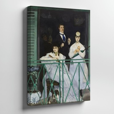 Vintage Victorian Canvas Wall Art Featuring People On Balcony Scene Print Home