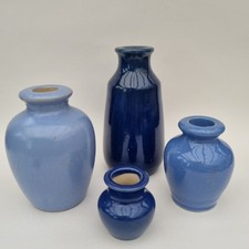 Antique Cobalt Blue Furniture Cream Runok Pot c1920's Jar Farmhouse Decor