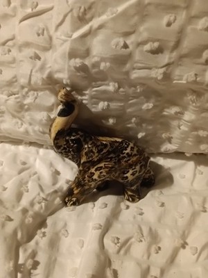 Small Collage Patchwork Elephant Safari Animal Ceramic Ornament Home Decor