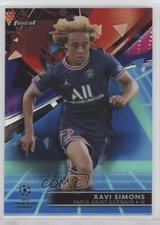2021 Topps Finest UCL Blue/Aqua Vapor Wave Refractor 34/99 Xavi Simons #82 10yl