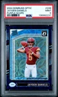 2024 PANINI DONRUSS OPTIC PURPLE SCOPE #248 JAYDEN DANIELS ROOKIE RC PSA 9