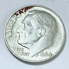1964 Silver Roosevelt Dime - 90% Silver - Circulated Coin  #5509