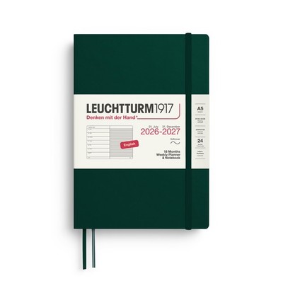 LEUCHTTURM1917 - Weekly Planner and Notebook 5.75'' x 8.25'', Forest Green