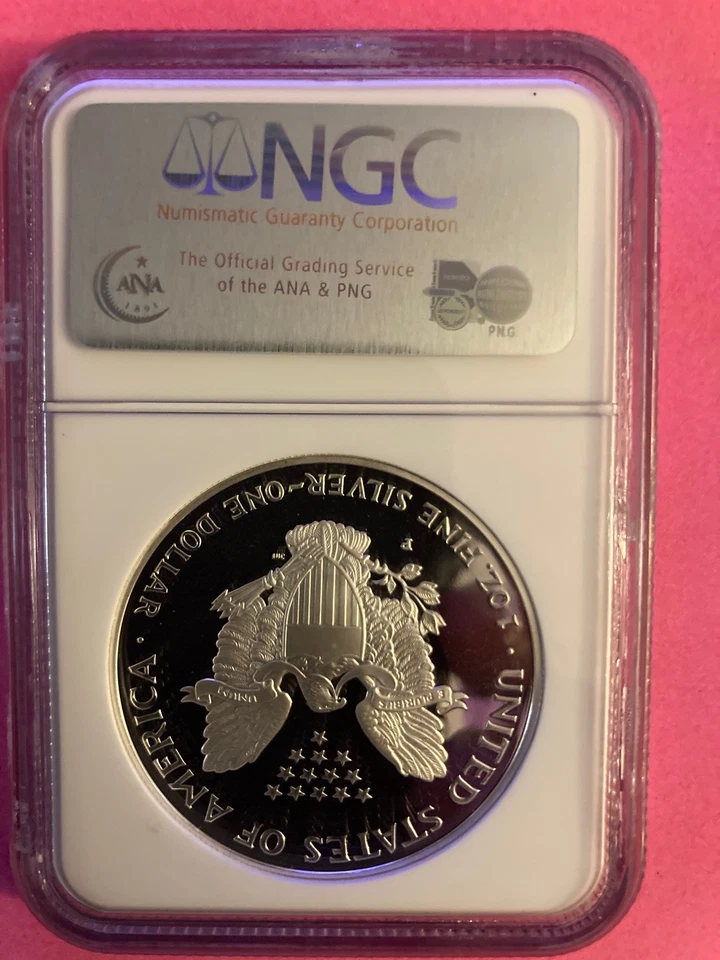 1996-P American Silver Eagle ASE S$1 NGC PF69 PROOF ULTRA CAMEO (No spots?) - Image 2 of 2