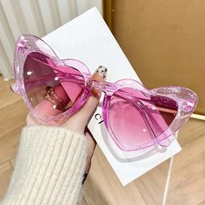 Heart Shape Sunglasses UV400 Lenses Pink Frame Retro Women Outdoor Glasses