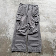 Vintage 90's old navy heavy cotton baggy wide leg slate grey cargo pants 36x31