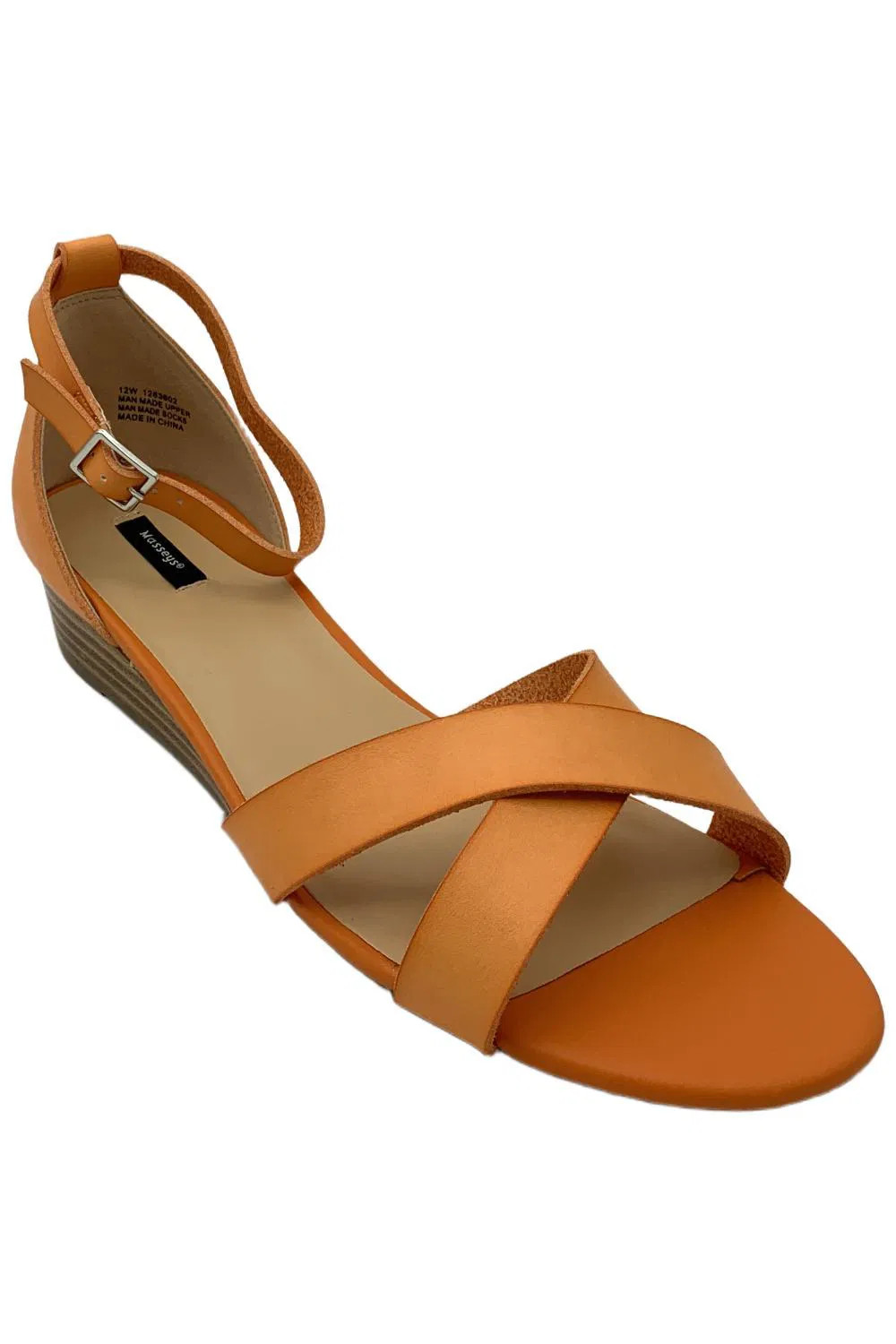 Masseys Womens Brooklyn Ankle Strap Wedged Sandals Cantaloupe 6790₽