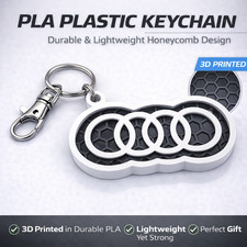 Audi Honeycomb Keychain 3D Printed Lightweight Car Keyring Gift Accessory