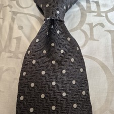 NWT TOM FORD Gray Polka Dot Woven Silk Tie Italy 280