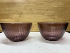 Pyrex 7401 -S Ribbed Amethyst 3 Cup Bowls Set Of 2-Made In USA