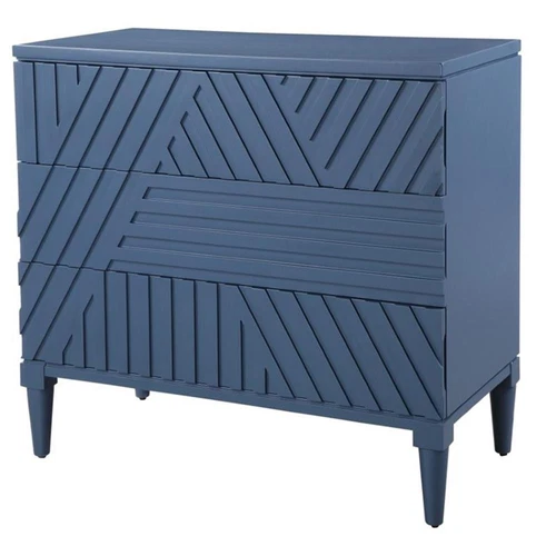 Uttermost Colby Modern MDF Wood Drawer Chest in Deep Sea Blue - Picture 2 of 11