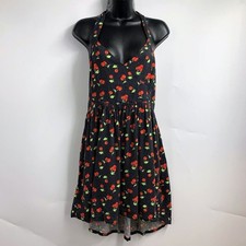 Urban Outfitter Women's Cherry Linen Blend V Neck Halter Dress Size L