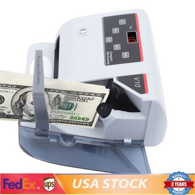 Money Counter Bill Counting Machine Counterfeit Detector UV & MG & WM Cash Bank