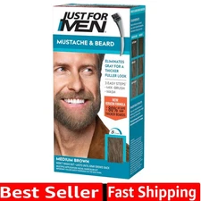 Mustache & Beard Coloring - Medium Brown M-35 | Quick 5-Minute Color with Nou...