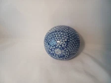 Decorative Large Blue Ball With Triangles on it 16" Around