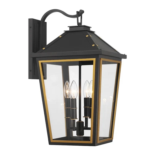 Crystorama Hawkins 4Lt 12" Outdoor Sconce, Black/Textured Gold - HAW-603-MK-TG - Picture 1 of 1