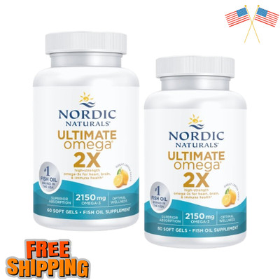 Nordic Naturals Ultimate Omega 2X Softgels, PACK OF 2 ,2150 Mg, Fish Oil, 90 Ct