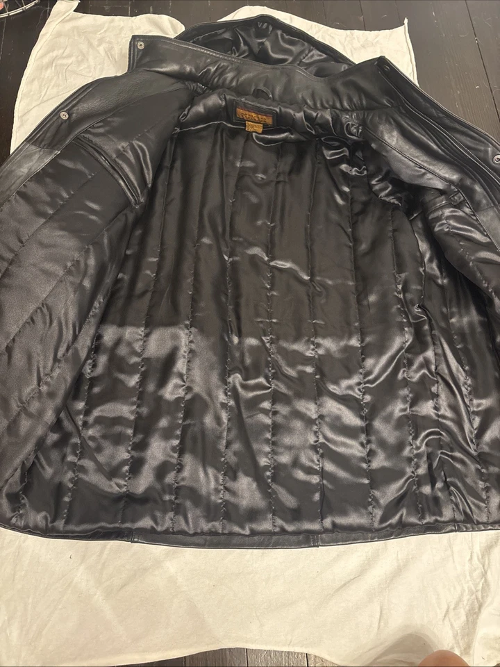 Chaqueta de cuero vintage para hombre Northern Explorer, color negro, talla grande para hombre Foto 4 de 4