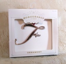 Initial "F" Metal Christmas Holiday Ornament Wondershop Brand New - SEE DETAILS