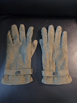 Authentic Barbour Brown Suede Thinsulate Gloves Leather/Wool Large L