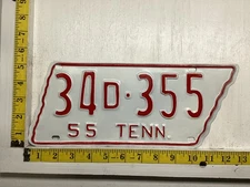 1955 Tennessee License Plate 
