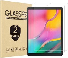 Galaxy Tab A 10.1 Inch 2019 Screen Protector 2 Pack, Bubble-Free Tempered Glass