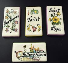 COLLECTABLE VINTAGE Toni Raymond Devon Pottery Door Name Plaque 1960s SELECTION
