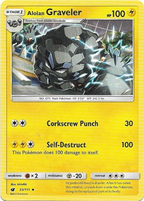 Alolan Graveler 33/111 Uncommon Crimson Invasion Pokemon Near Mint