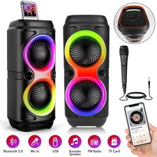 4" 200W Kabelloser Bluetooth 5.0 Lautsprecher Subwoofer Musikbox mit Mikrofon DE