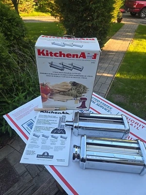 Kitchen Aid 2 Piece Pasta Roller Cutter Fettuccini Spaghetti, **ONLY 2** AS IS - Image 1 of 4