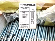 ITW Red Head WS-1432 Trubolt  Wedge Anchor Carbon Steel 1/4" by 3-1/4" Box of 85