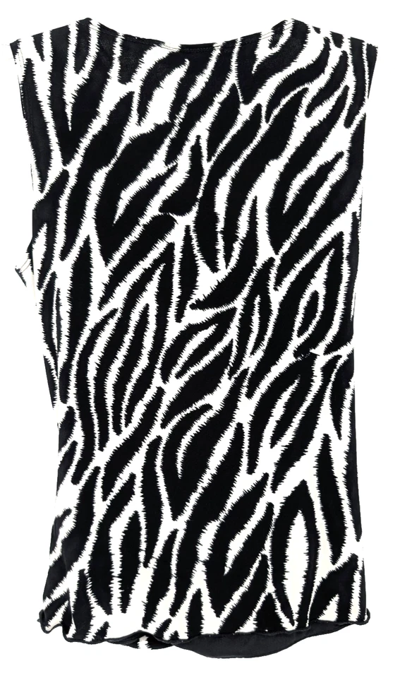 De Colección Y2K Estampado de Cebra En Capas Envoltura Halter Hada Grunge Baddie Mobwife Tanque Mediano Foto 2 de 4